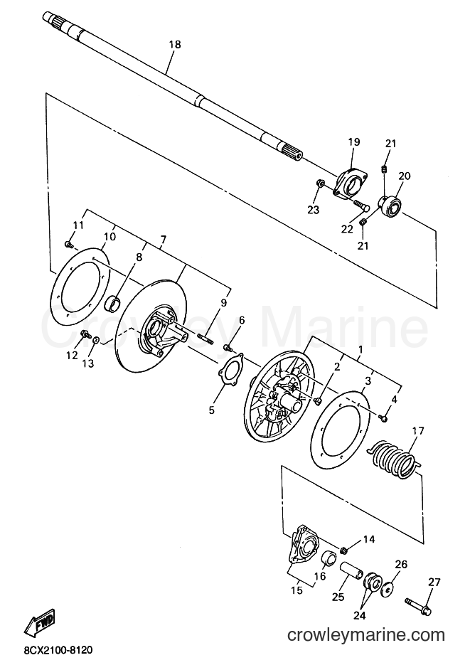 Yamaha Motors VX500XT (8CU2) [030] - SECONDARY SHEAVE