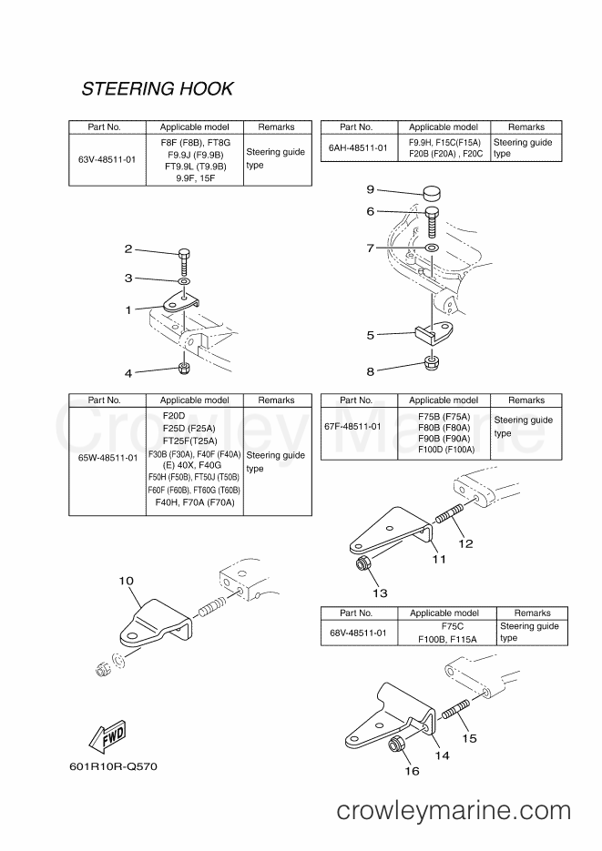 Yamaha Motors RIGGING REMOCON-2016 (601R) [010] - STEERING HOOK 2