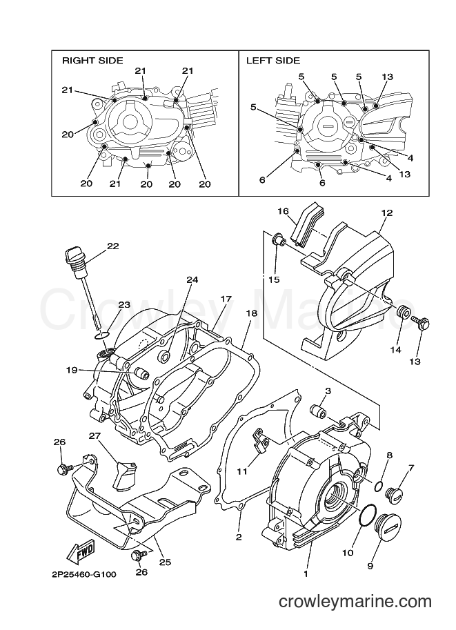 2008 Scooter T110SE - T110SE (2P25) [010] - CRANKCASE COVER 1