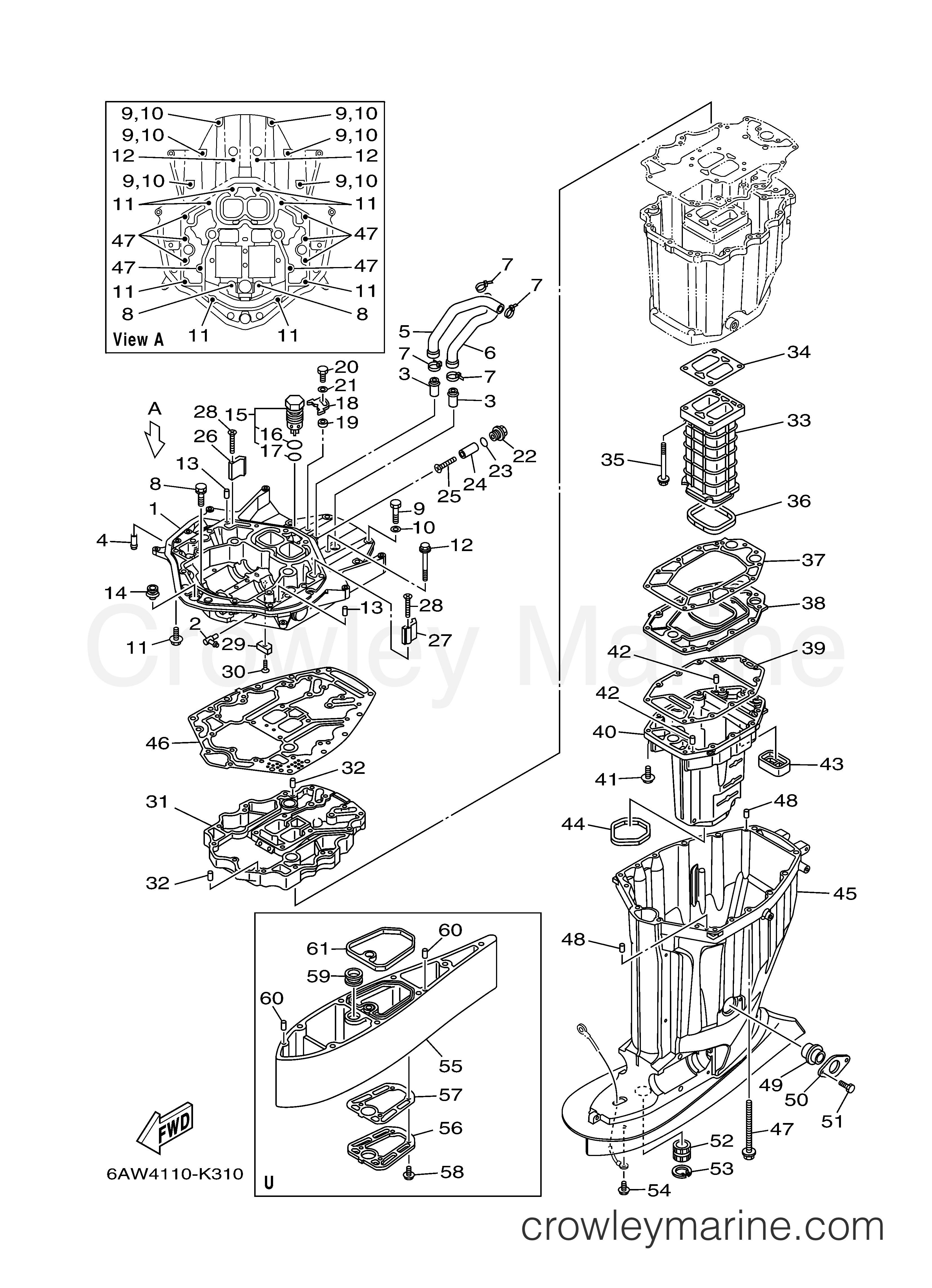 Yamaha Motors F350UCA - UPPER CASING