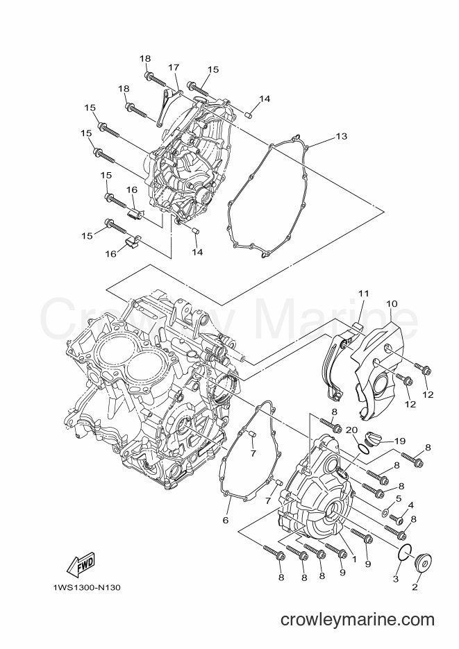 Yamaha Motors FZ07FC (2RC2) [010] - CRANKCASE COVER 1