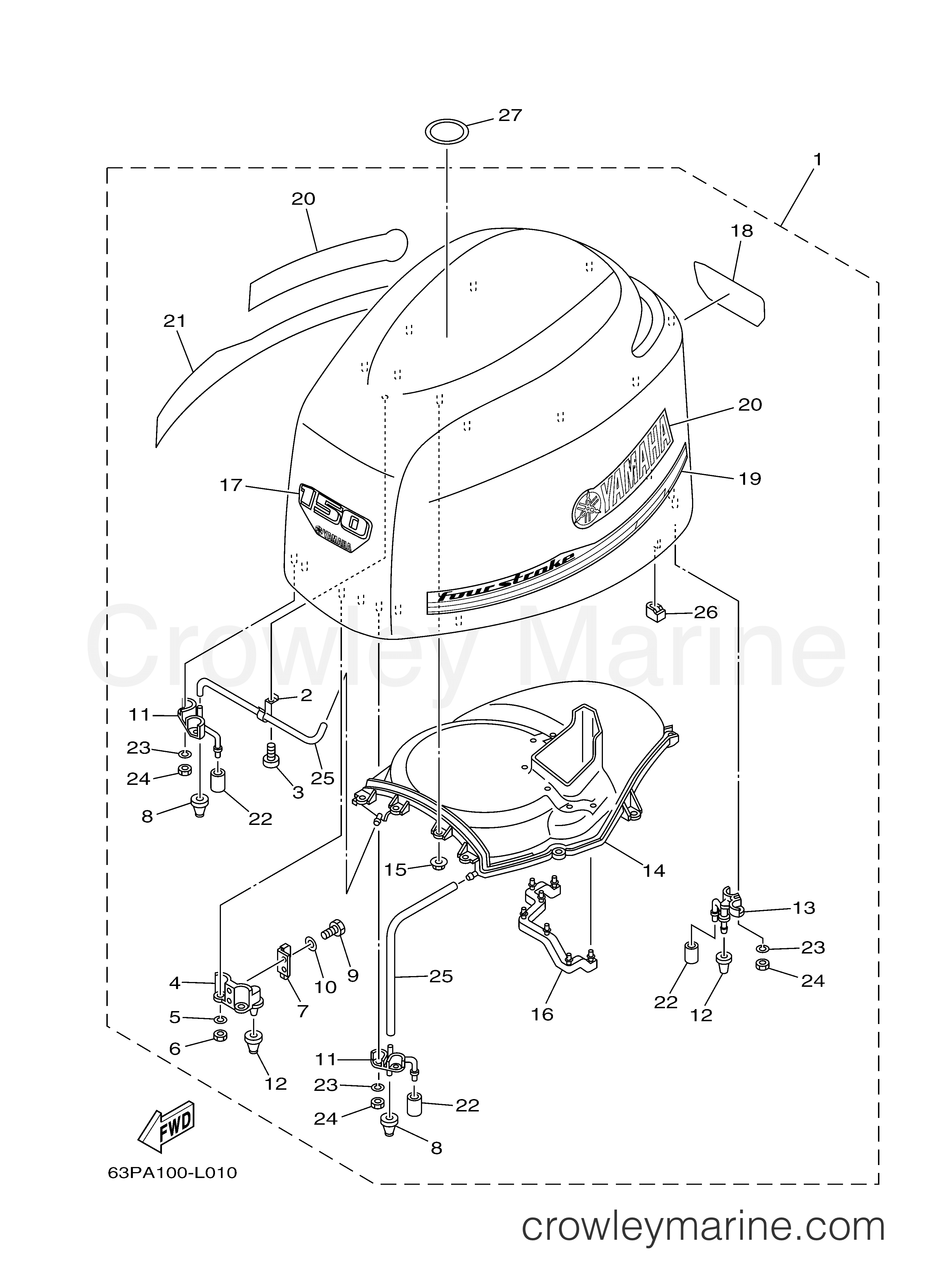Yamaha Motors LF150XA - TOP COWLING