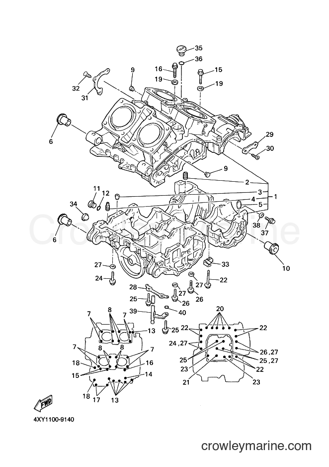 1999 Cruiser XVZ13TF - XVZ13TF (4XY3) [010] - CRANKCASE