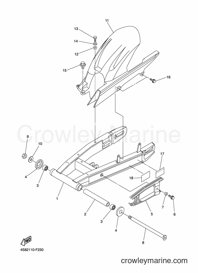 Yamaha Motors FZ6-SHG (4S8E) [010] - REAR ARM