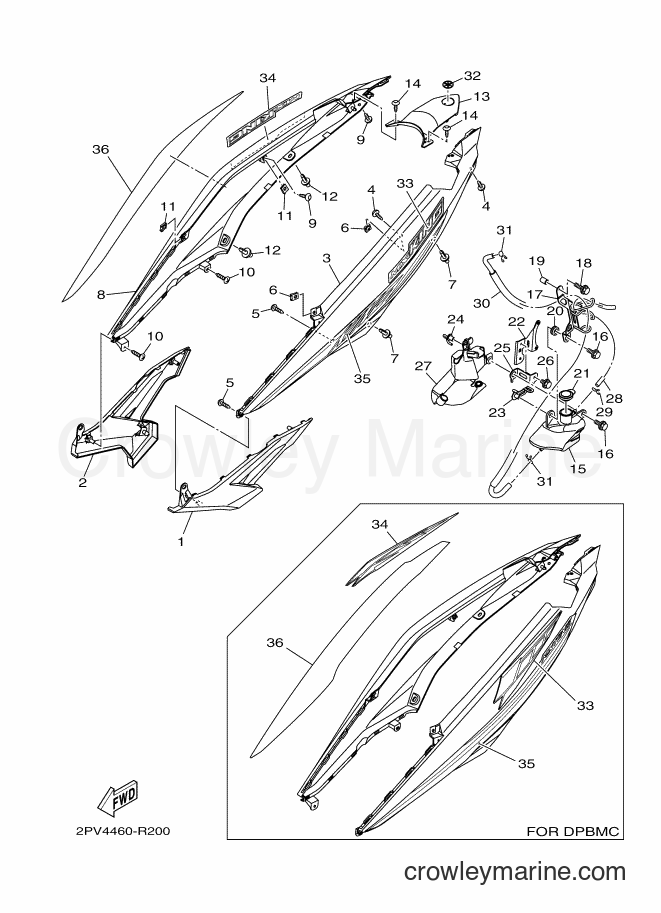2016 Scooter T150 - T150 (2PV4) [010] - SIDE COVER