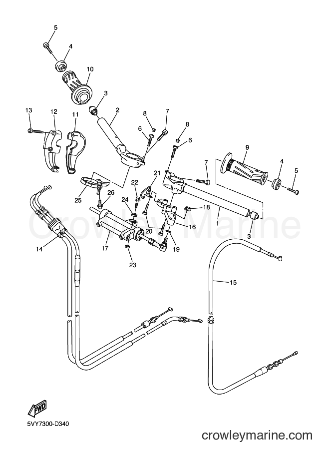 2006 Sport Bike YZF-R1 - YZF-R1 (5VYN) [010] - STEERING HANDLE & CABLE