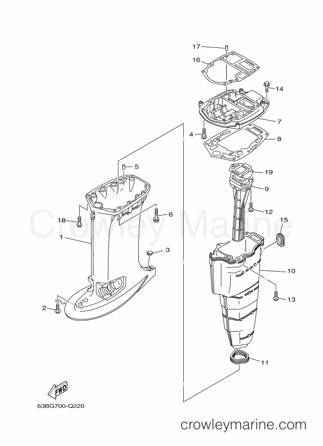 Yamaha Motors 40VMHOL (63BH) [110] - UPPER CASING