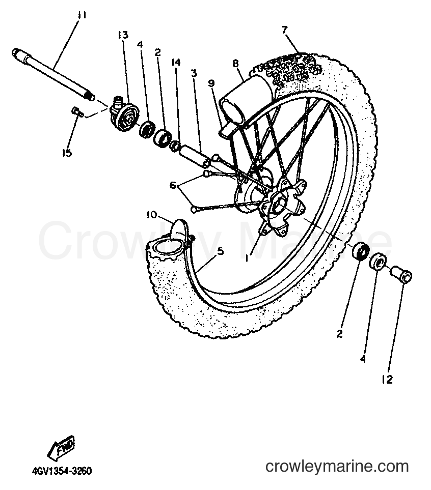 1993 Dirt Bike TT600S - TT600S (4GV1) [999] - FRONT WHEEL