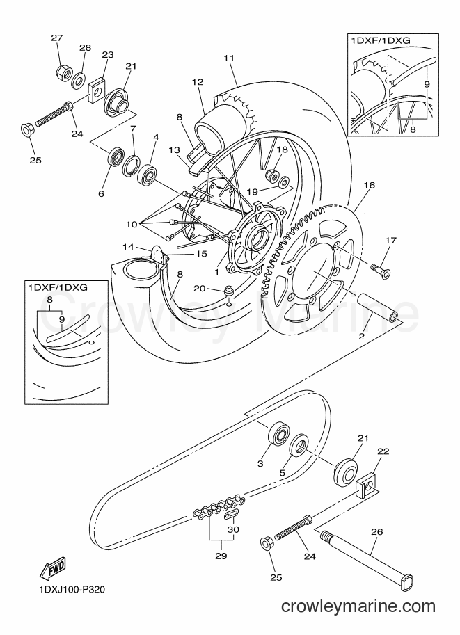 2015 Dirt Bike WR450F - WR450F (1DXF) [010] - REAR WHEEL