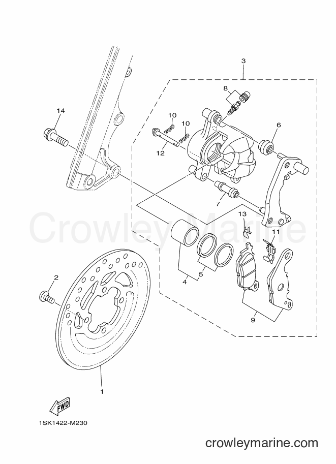 2014 Scooter AL125FC - AL125FC (1SK2) [010] - FRONT BRAKE CALIPER