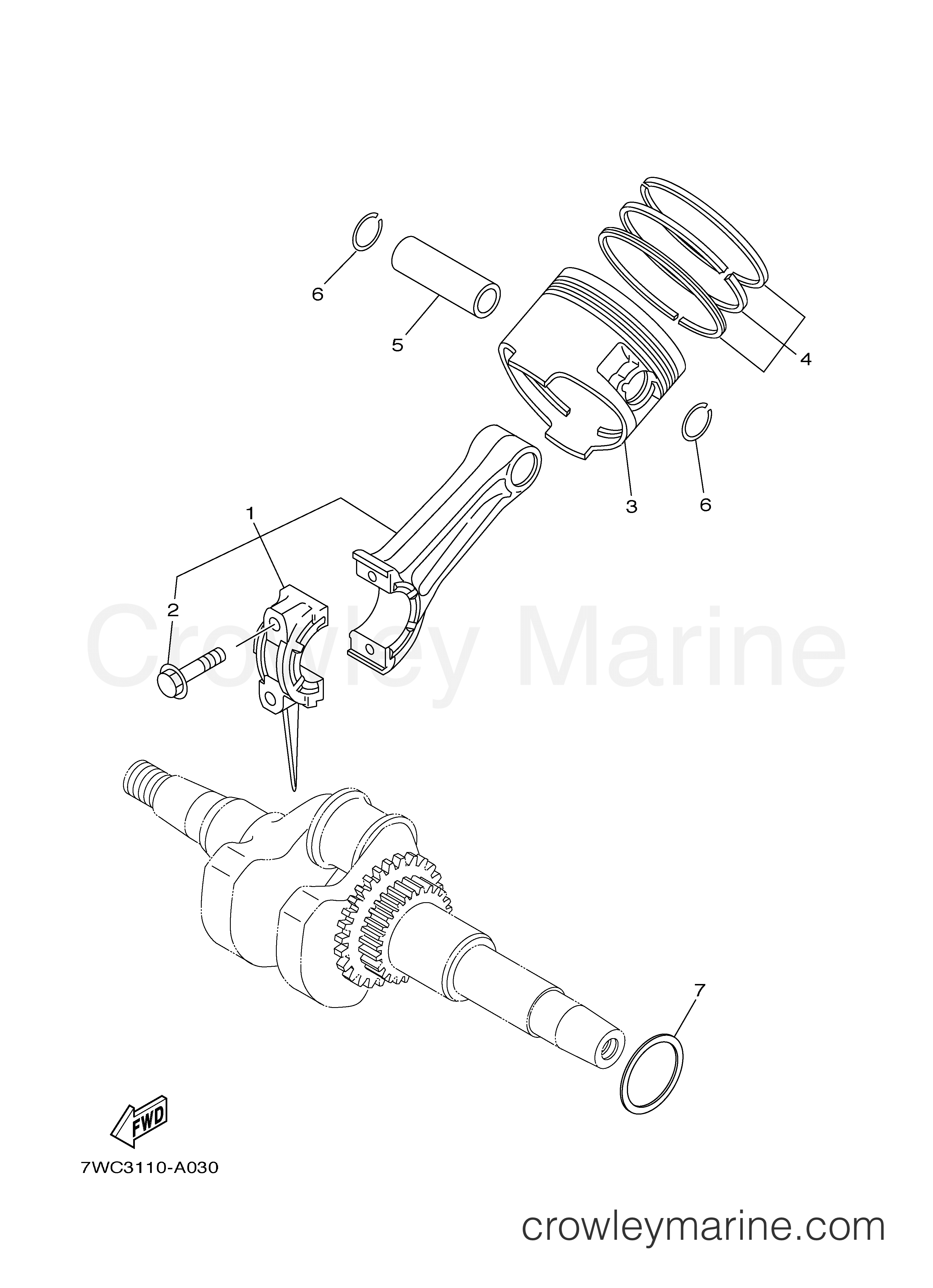 Yamaha Motors MZ175K2UC - CRANKSHAFT PISTON