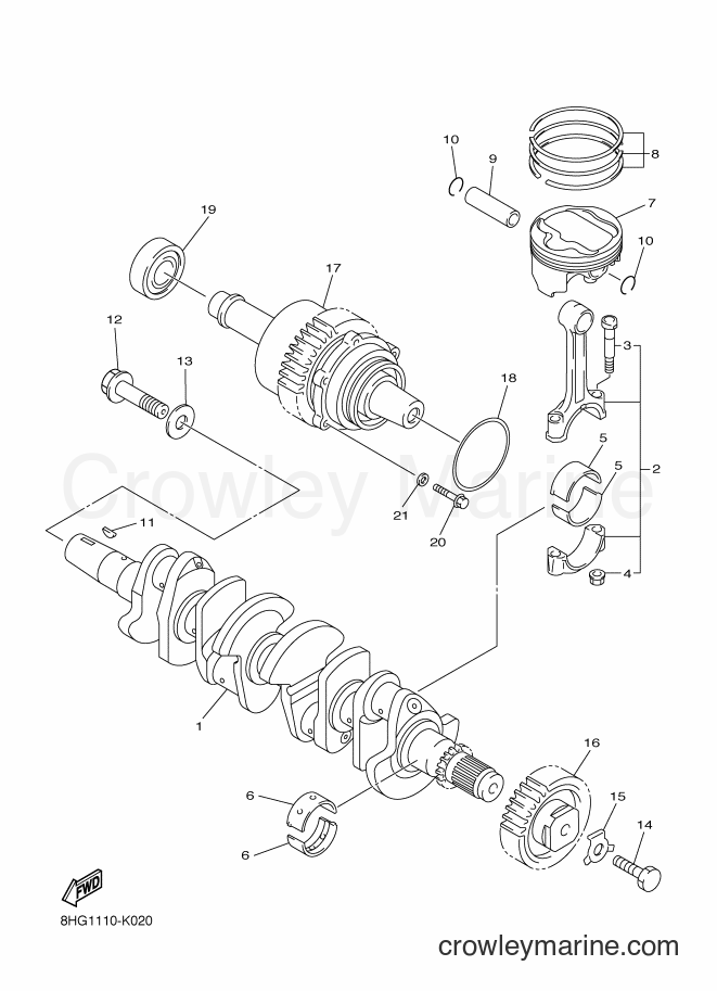 2011 Snowmobile RX10ST2 - RX10ST2 (8HN2) [010] - CRANKSHAFT & PISTON