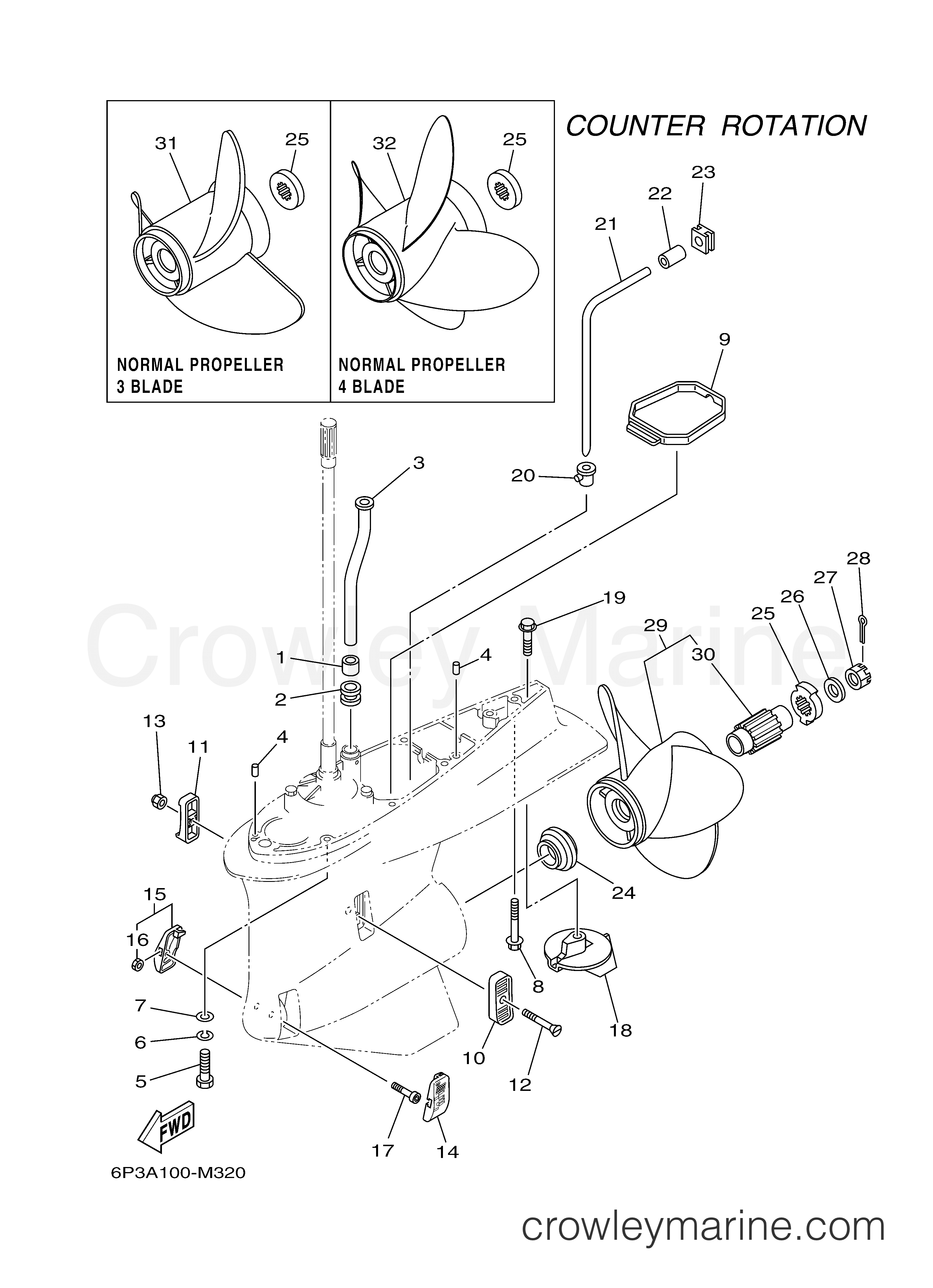 Yamaha Motors LF250XA - LOWER CASING DRIVE 4
