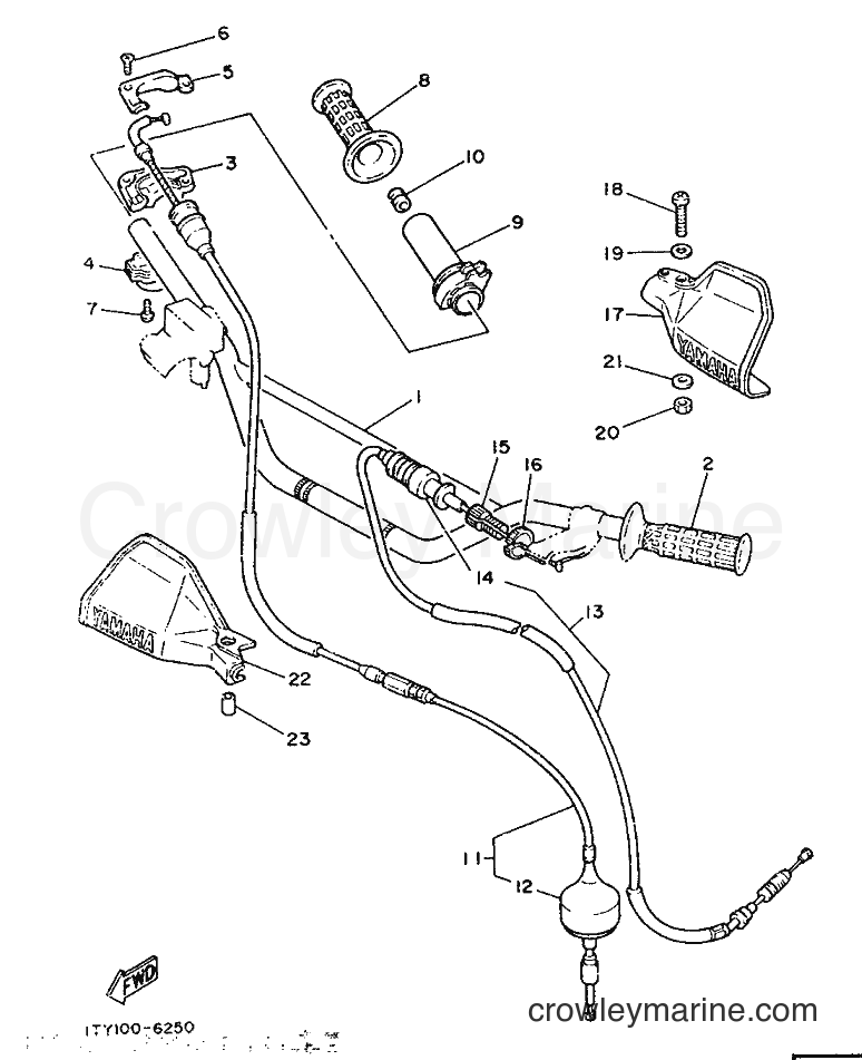 1986 Dirt Bike IT200S - IT200S (1VH) [999] - STEERING HANDLE & CABLE