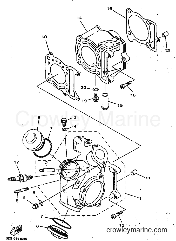 1999 Scooter YP125E - YP125E (5DS6) [010] - CYLINDER