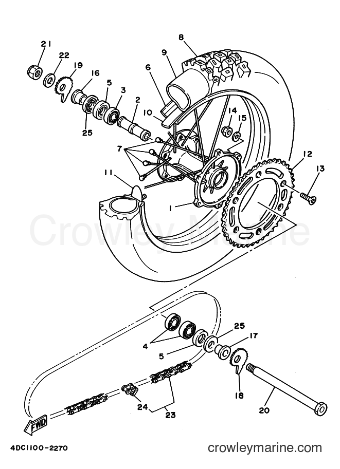 1993 Dirt Bike WR250Z - WR250Z (4DC3) [040] - REAR WHEEL