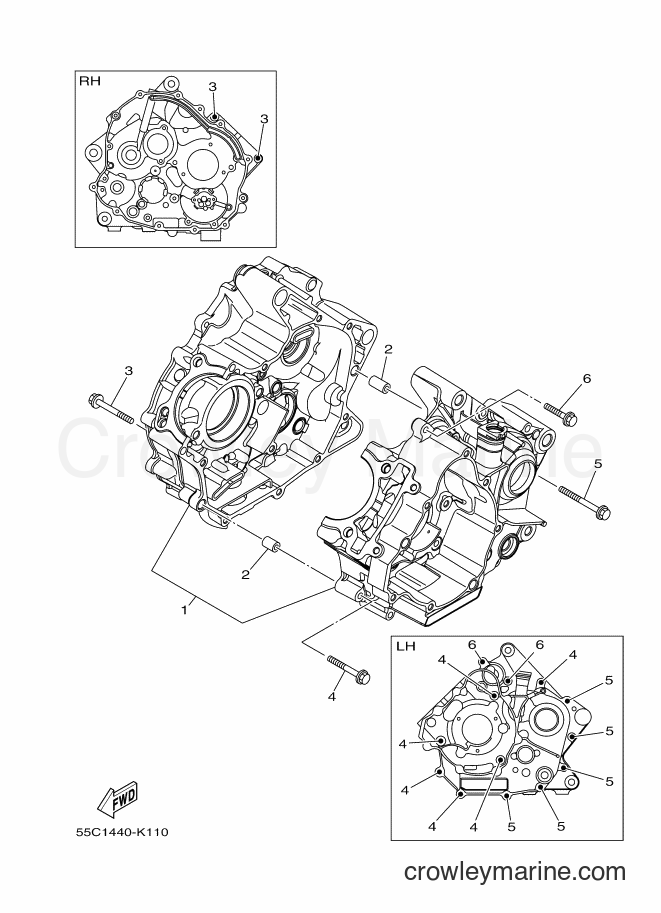 Yamaha Motors T135HC (55P3) [010] - CRANKCASE