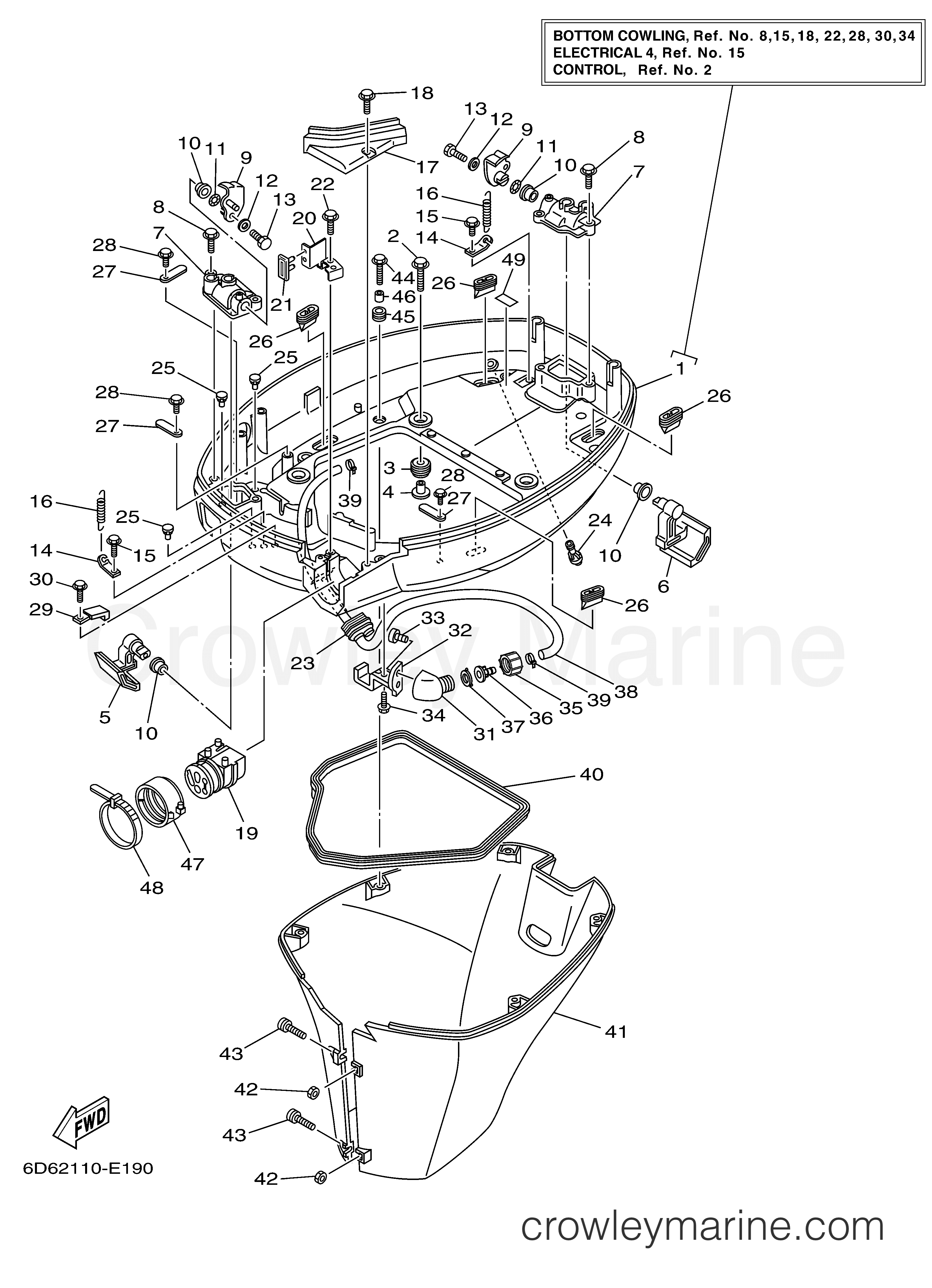 Yamaha Motors F75TLR - BOTTOM COWLING