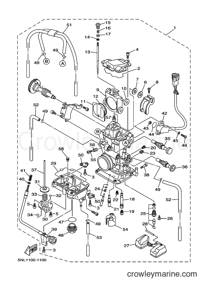 2001 Dirt Bike YZ250F - YZ250F (5NL3) [010] - CARBURETOR