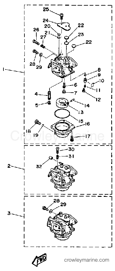 Yamaha Motors 90ETLF - CARBURETOR
