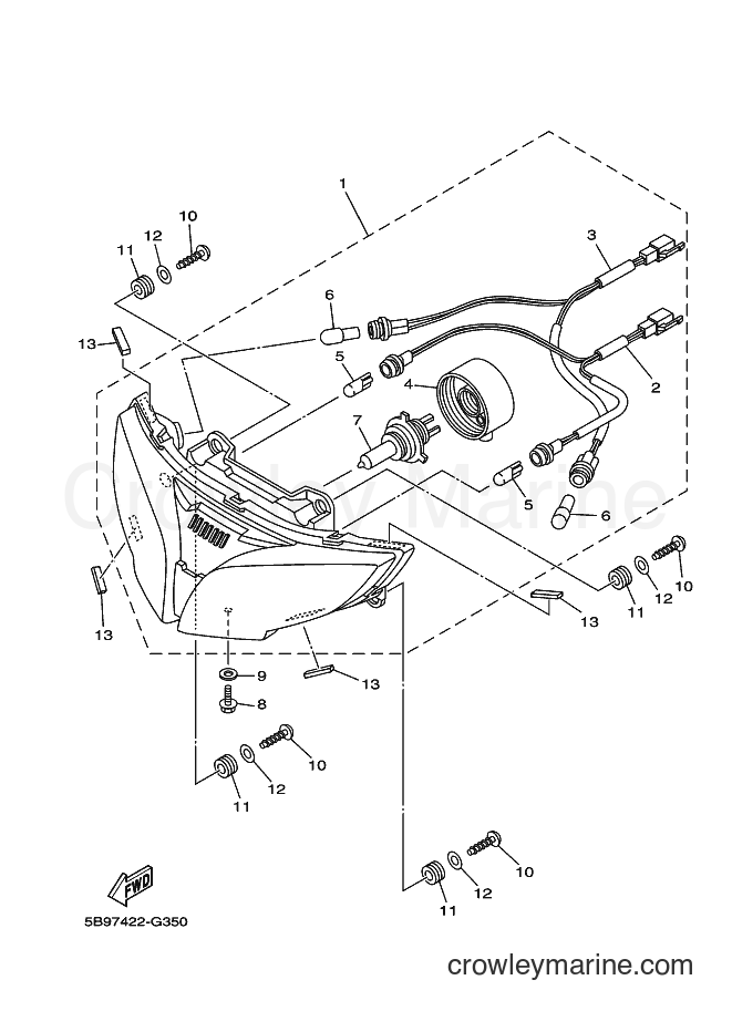 Yamaha Motors T110SEC (5B97) [010] - HEADLIGHT