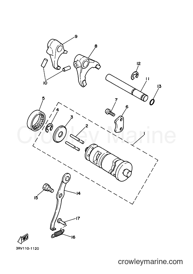 Yamaha Motors PW80 (4BCD) [040] - SHIFT CAM & FORK