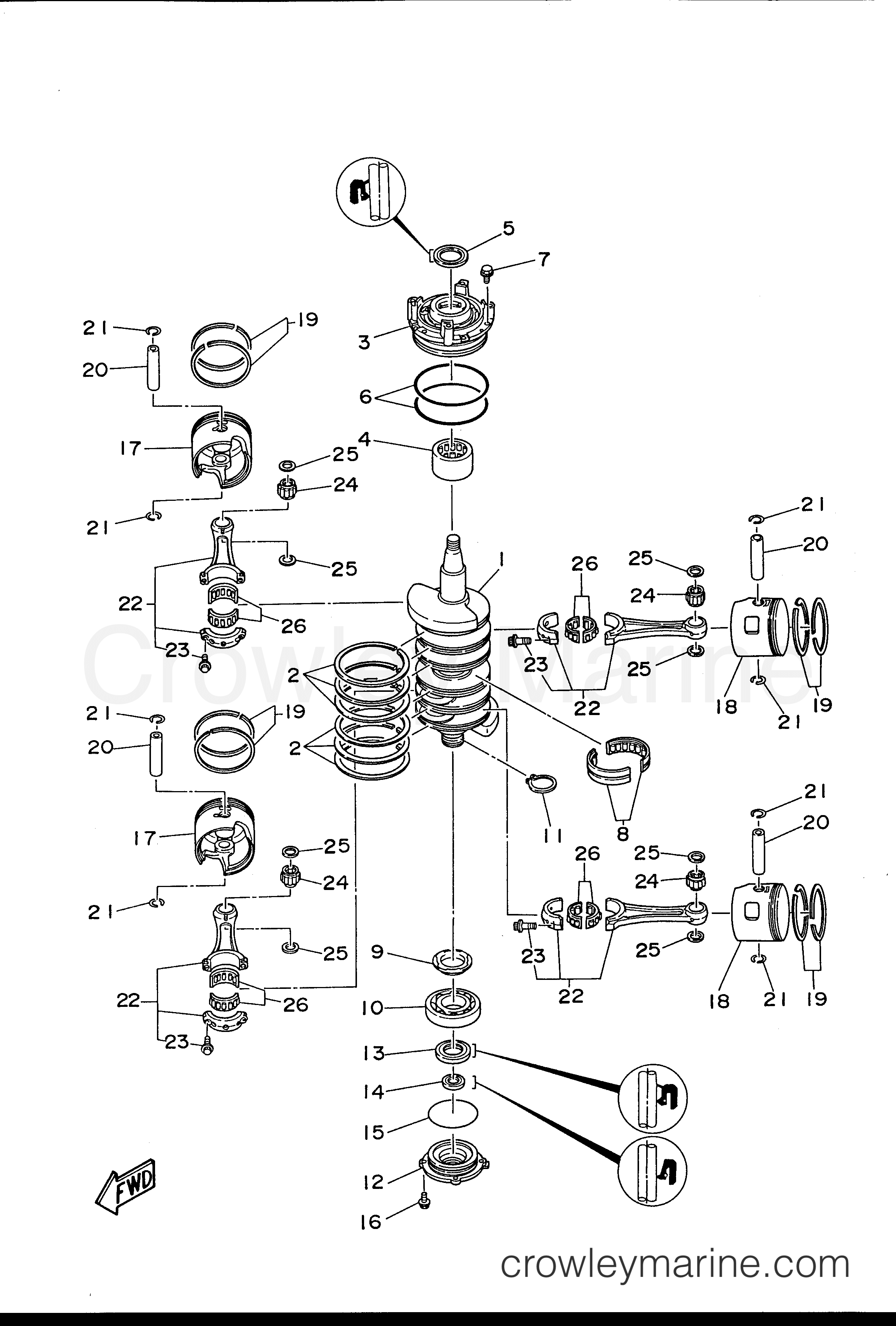 Yamaha Motors L130TXRS - CRANKSHAFT PISTON