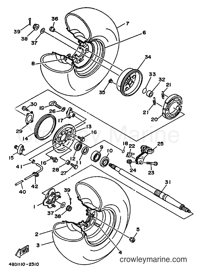 1992 ATV YFB250 - YFB250 (4BD2) [010] - REAR WHEEL