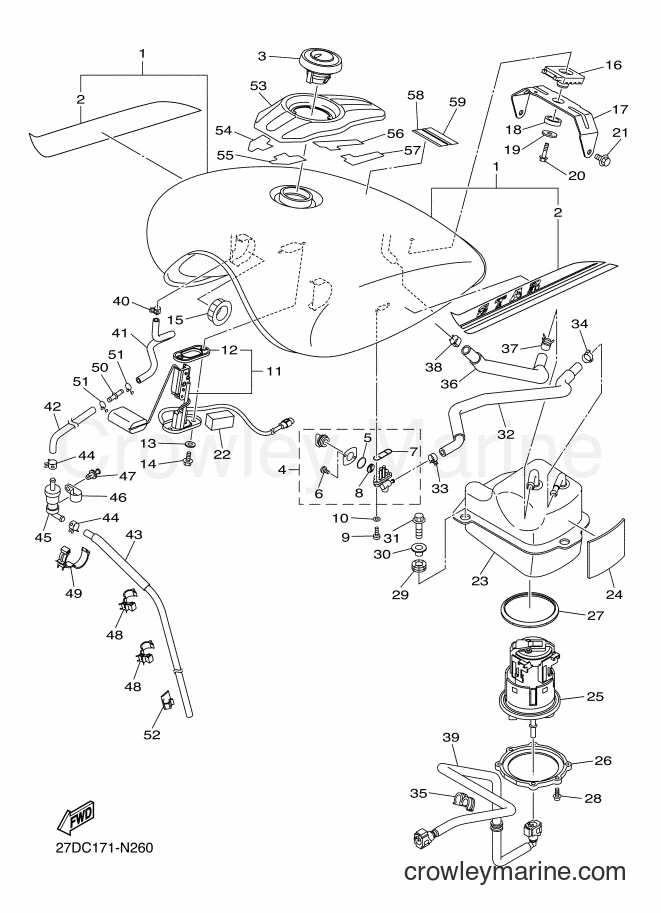 2014 Cruiser XVS1300CU - XVS1300CU (27DC) [010] - FUEL TANK