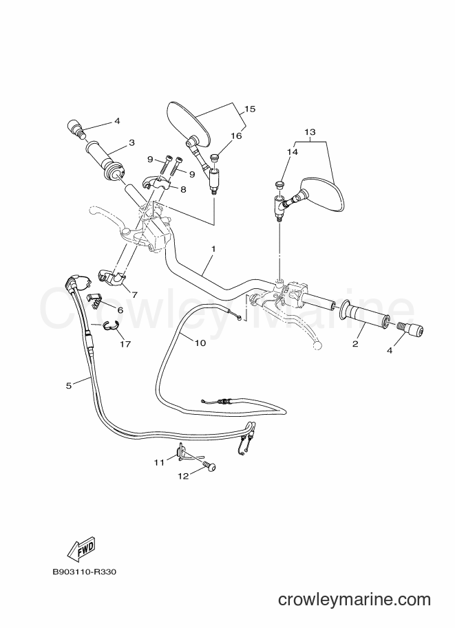 2018 Sport Bike XSR900(MTM850) - XSR900(MTM850) (B90V) [010] - STEERING HANDLE & CABLE