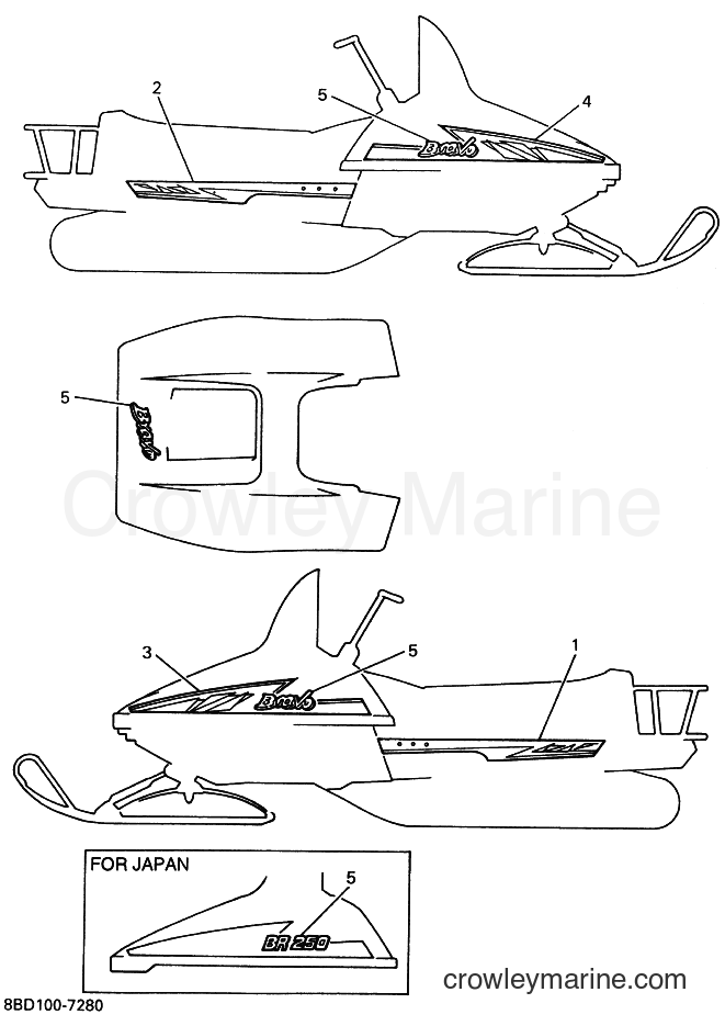 1998 Snowmobile BR250T - BR250T (8BD5) [020] - EMBLEM