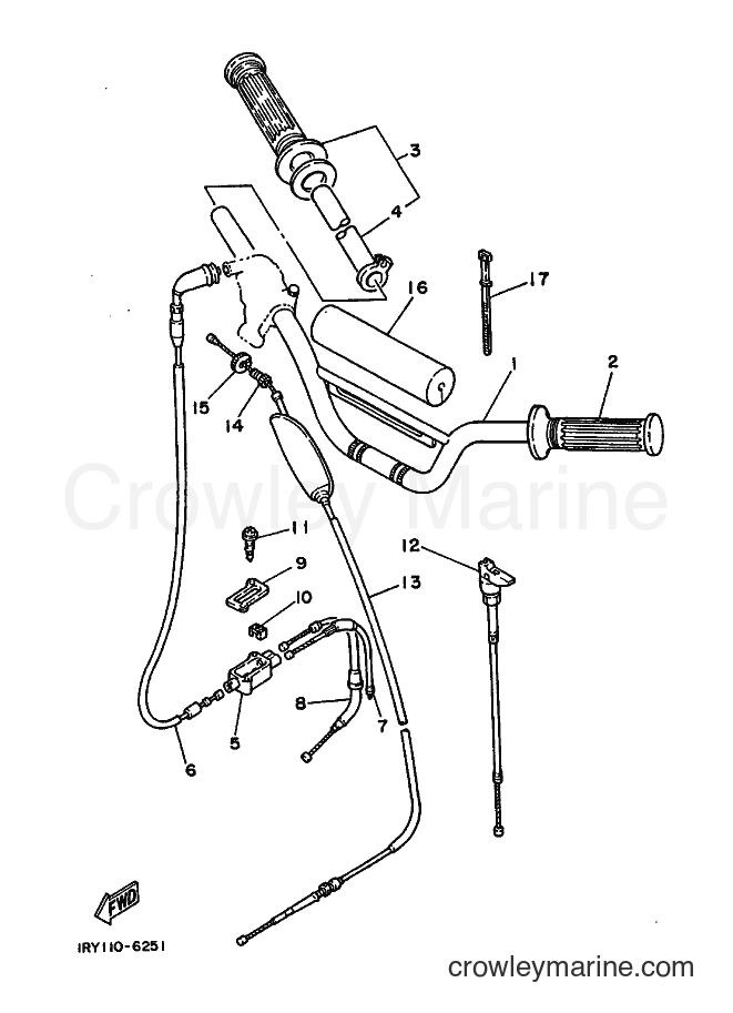 1989 Dirt Bike BW80 - BW80 (3PS1) [010] - STEERING HANDLE & CABLE