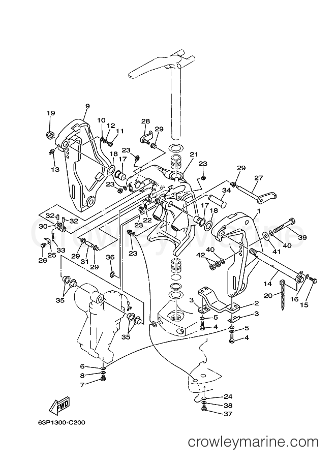 Yamaha Motors FL150AETX (64P1) [040] - BRACKET 1