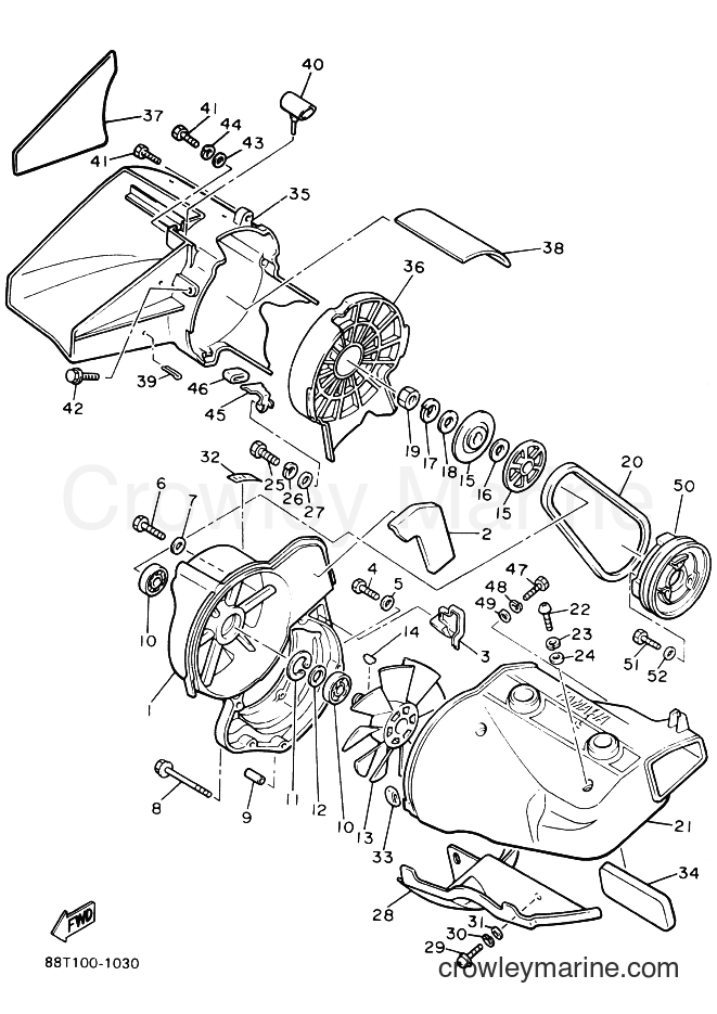1994 Snowmobile VT480TF - VT480TF (8BM1) [010] - AIR SHROUD & FAN