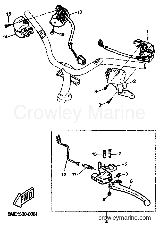 2001 Scooter YQ100 - YQ100 (5ME4) [090] - HANDLE SWITCH & LEVER
