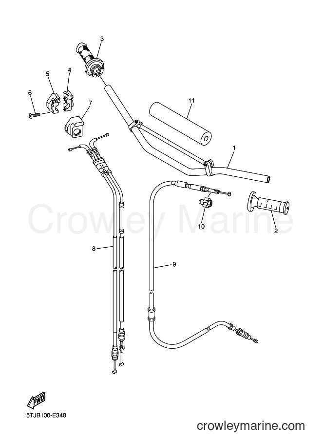 2006 Dirt Bike WR250F - WR250F (5UMC) [010] - STEERING HANDLE & CABLE