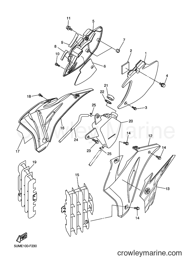 2007 Dirt Bike WR450F - WR450F (5TJF) [010] - SIDE COVER