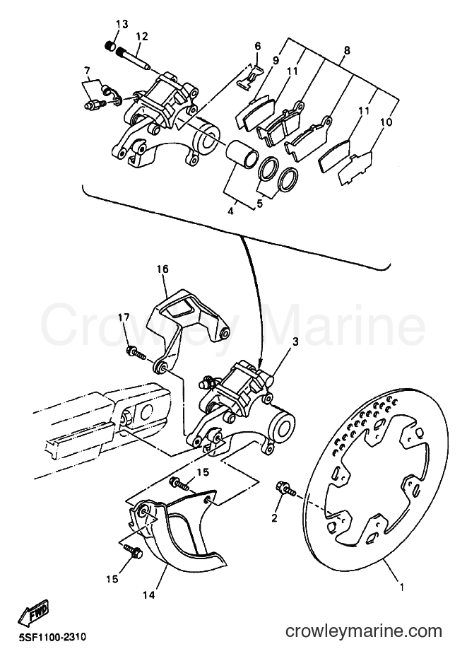 2002 Dirt Bike YZ426F - YZ426F (5SF2) [060] - REAR BRAKE CALIPER