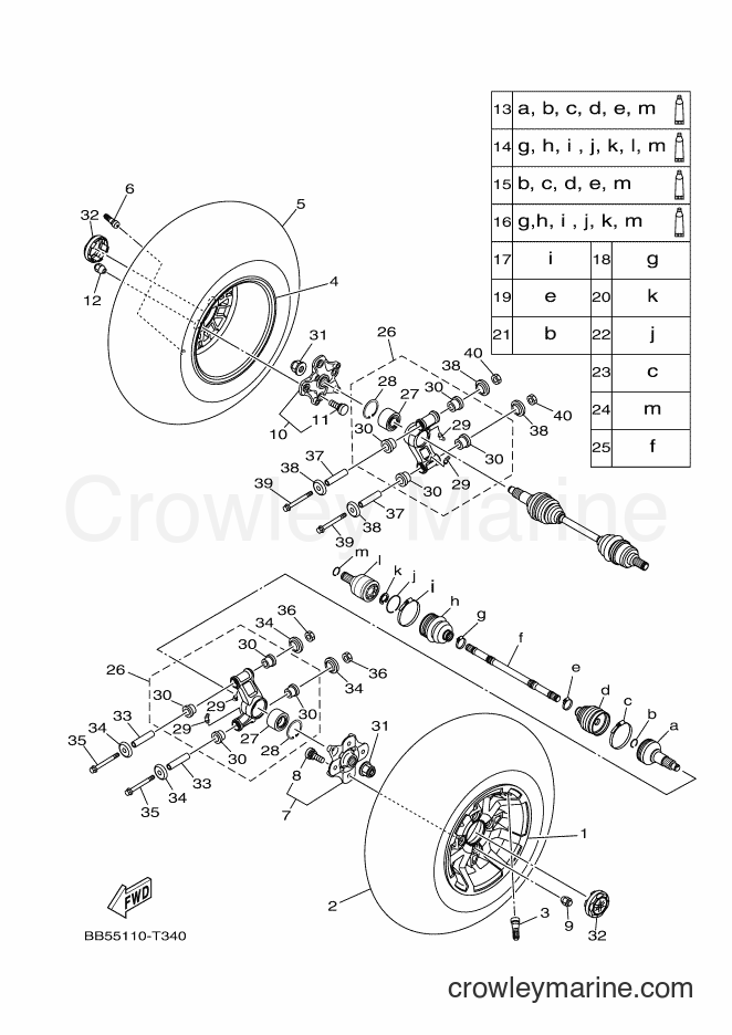 2018 ATV YFM450FWBD - YFM450FWBD (BB57) [010] - REAR WHEEL