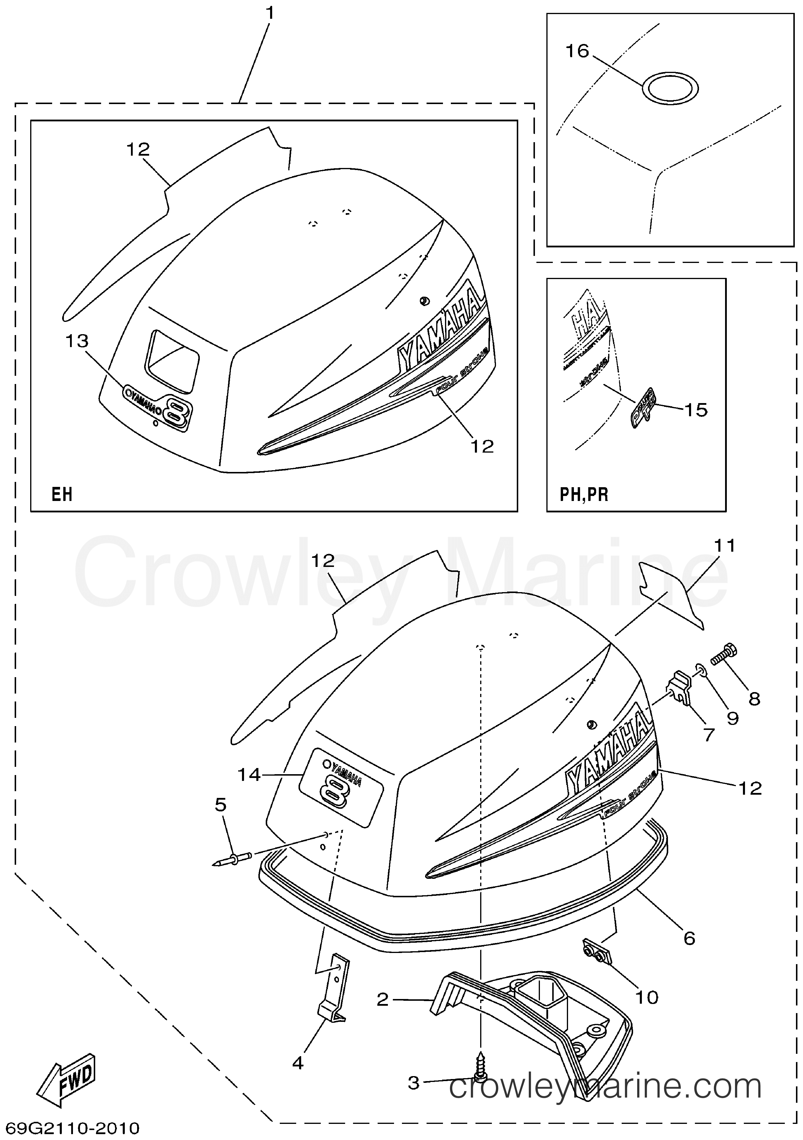 Yamaha Motors T8PLHA - TOP COWLING