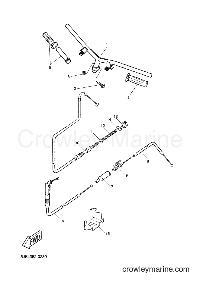 Yamaha Motors YH50 (5FV6) [010] - STEERING HANDLE & CABLE