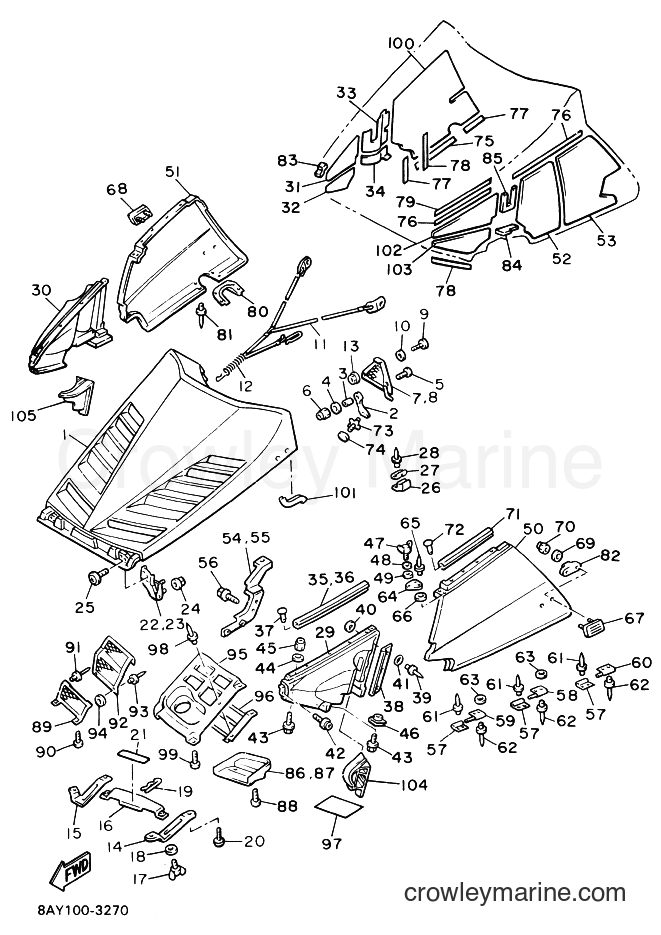 1993 Snowmobile EX570SX - EX570SX (8AY1) [020] - SHROUD