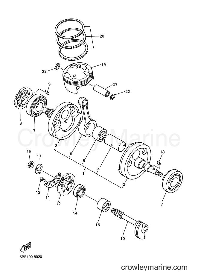 1998 Dirt Bike YZ400F - YZ400F (5BE2) [090] - CRANKSHAFT & PISTON