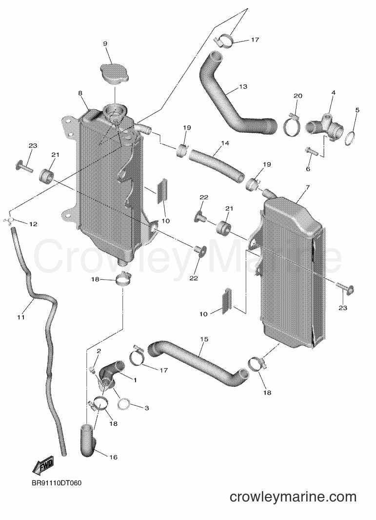 2018 Dirt Bike YZ450F - YZ450F (BR92) [010] - RADIATOR & HOSE