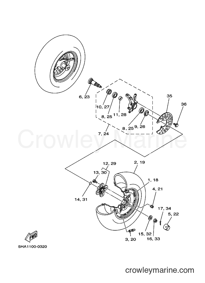 Yamaha Motors YFM400A (5HA8) [010] - FRONT WHEEL