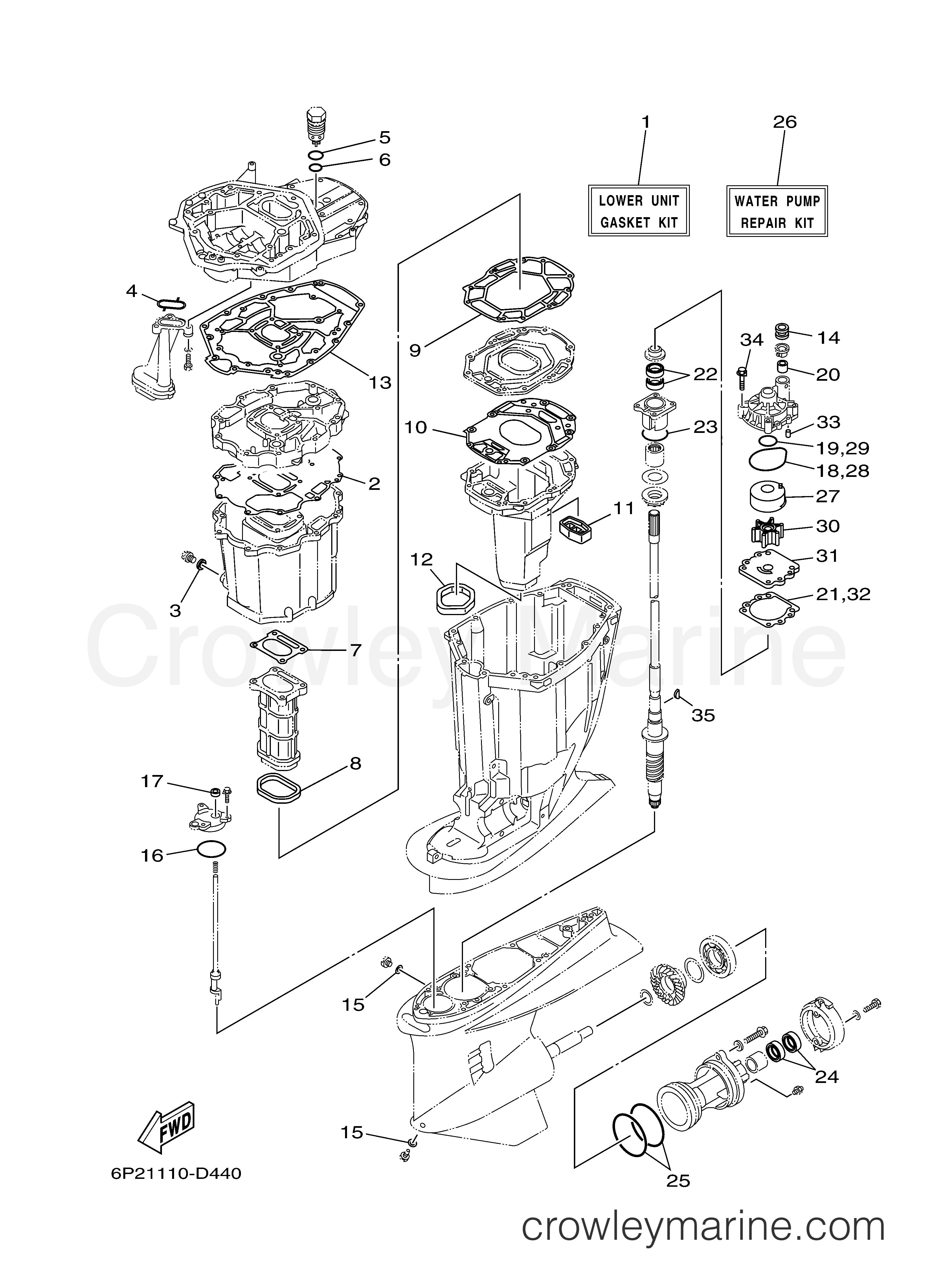 Yamaha Motors F250TXRD - REPAIR KIT 2