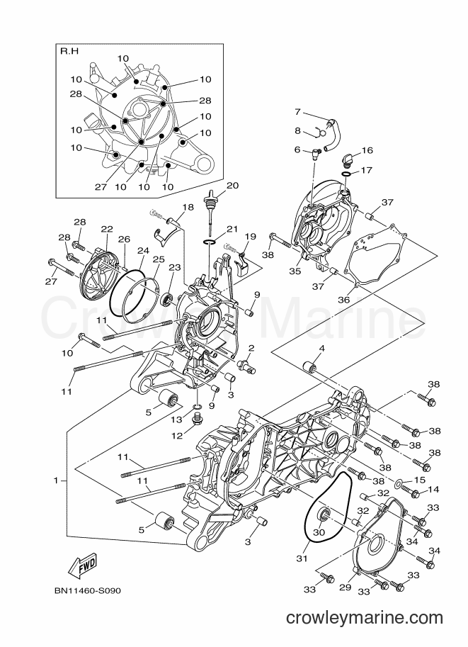 2018 Scooter LNS125-I - LNS125-I (BN12) [010] - CRANKCASE