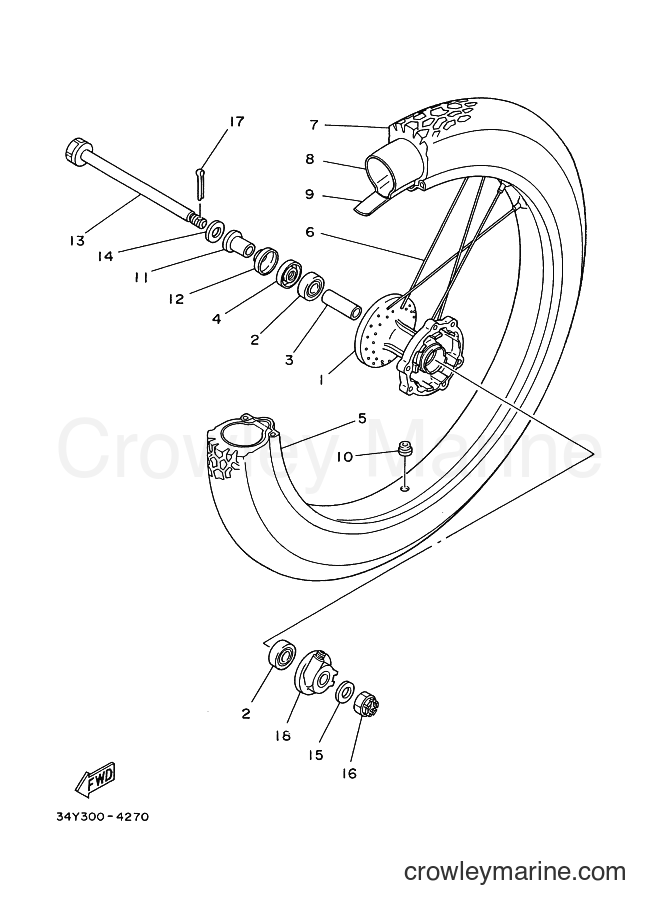 1987 Dirt Bike DT125 - DT125 (35E) [999] - FRONT WHEEL