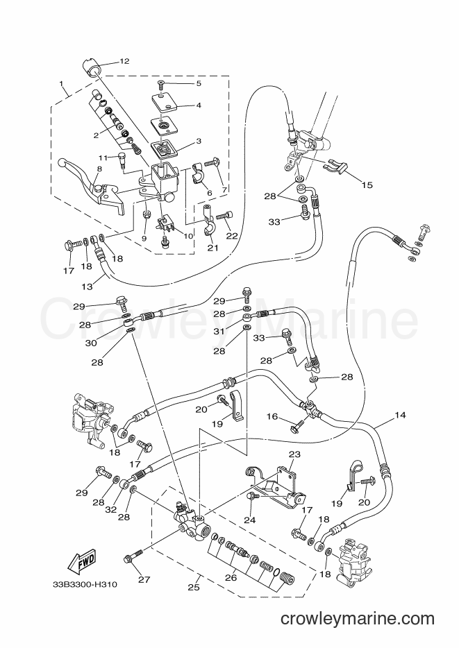2009 ATV YFM250R - YFM250R (33B2) [010] - FRONT MASTER CYLINDER