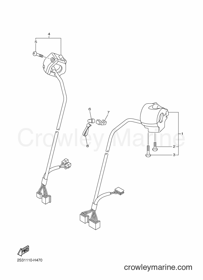 Yamaha Motors VMX17 (2CE3) [010] - HANDLE SWITCH & LEVER